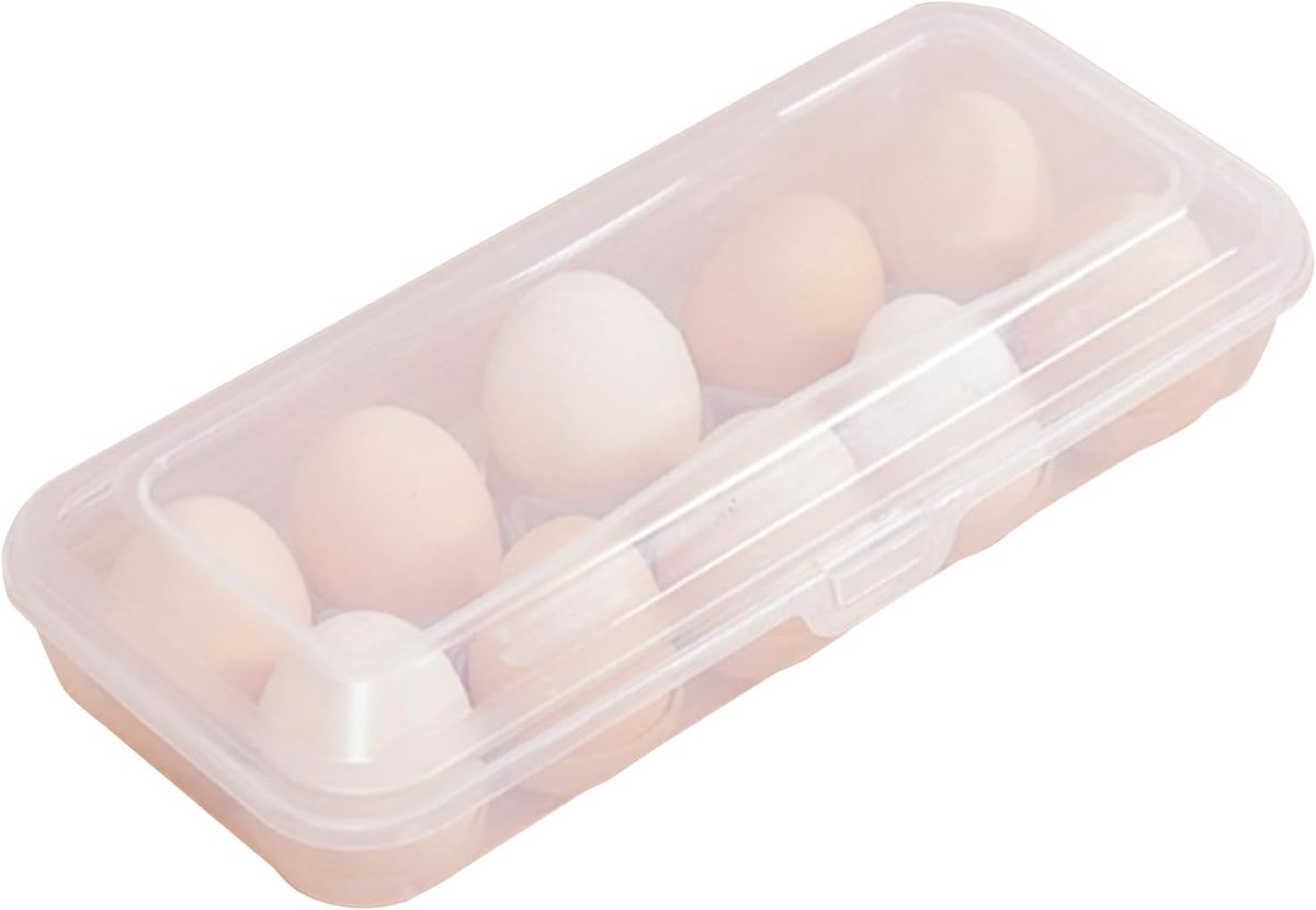 Eierdoosjes - stapelbare eierhouder opslag voor keuken en koelkast, transparante eierlade, eiermanden voor verse eieren, bevat 10 eieren, duurzaam PP-kunststof, vaatwasmachinebestendig