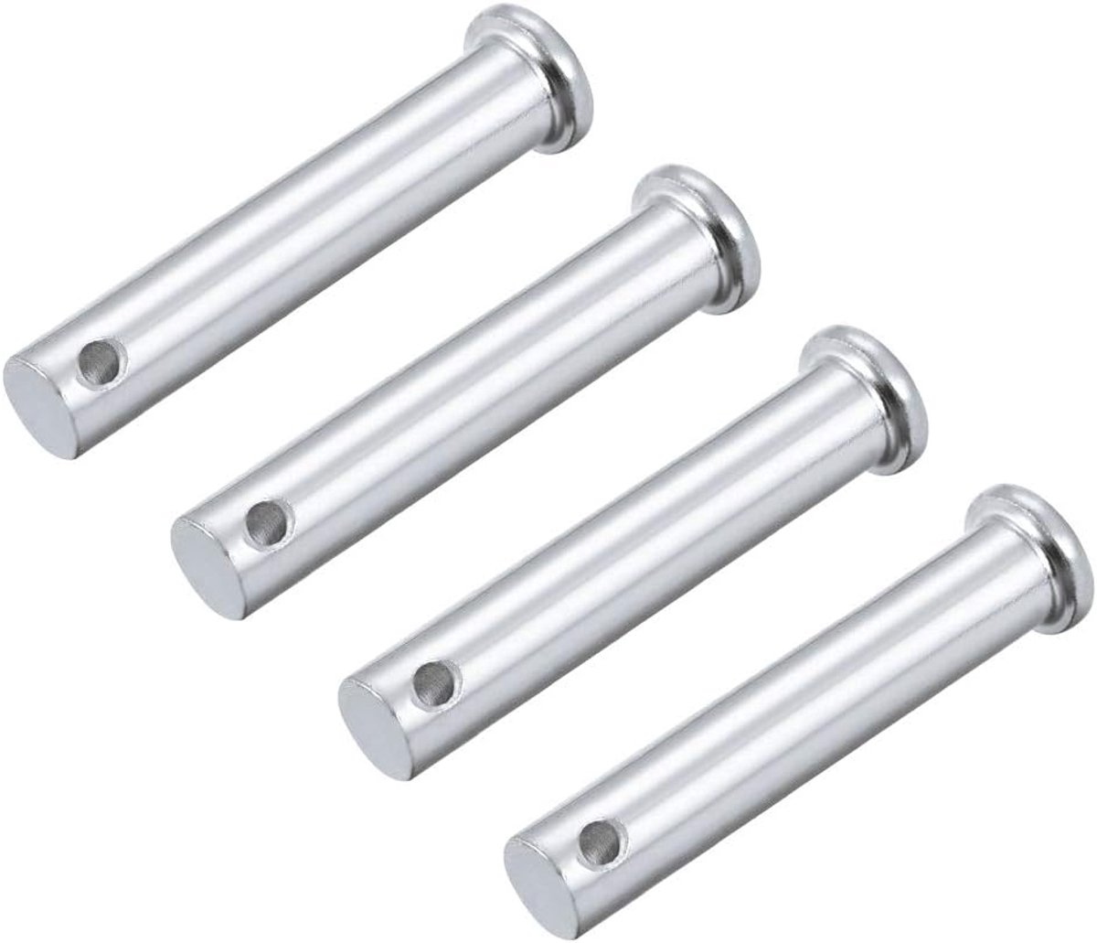 sourcing map 4 stuks platte kop eengat vorkkoppennen, verzinkt massief staal, 10 mm x 55 mm