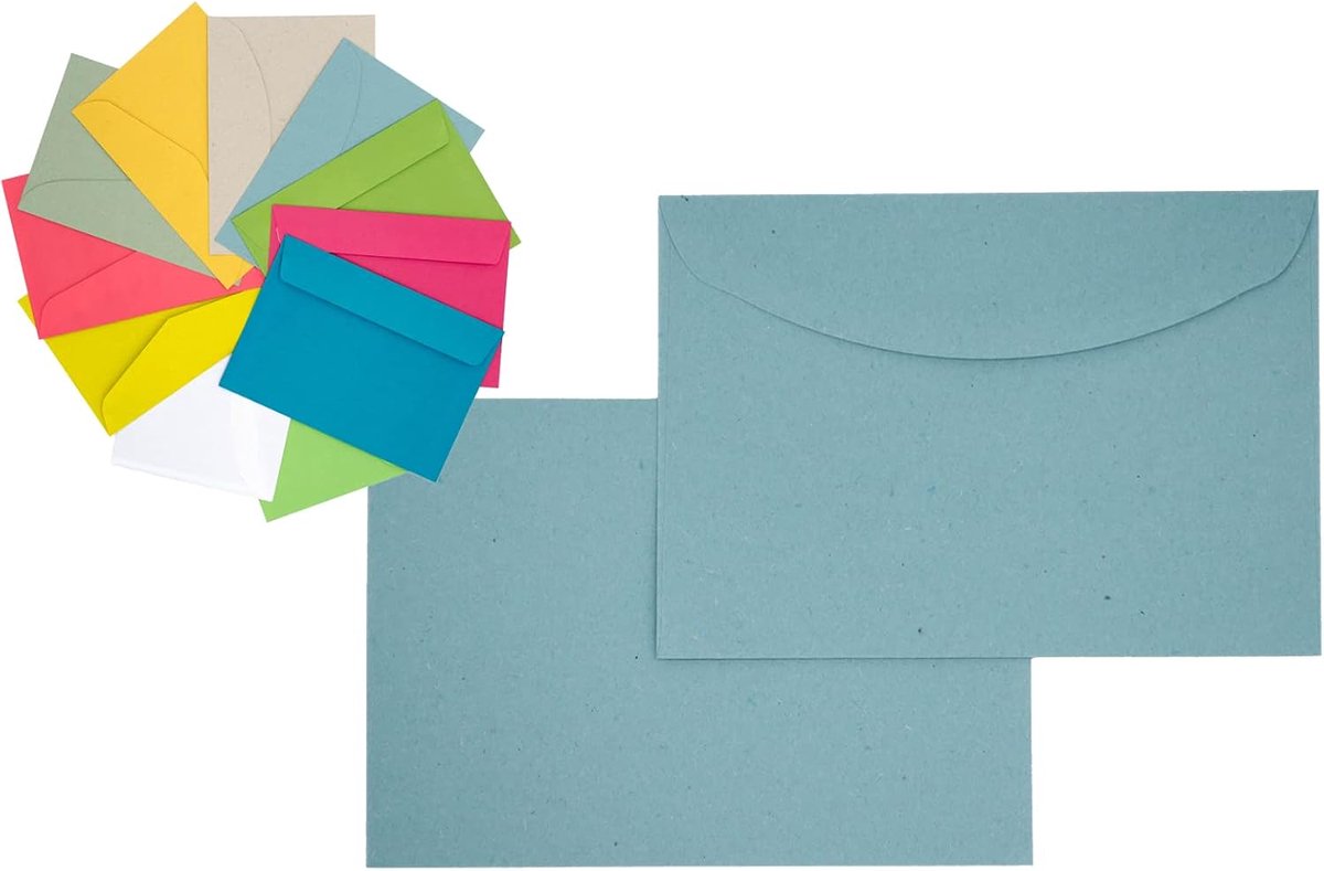 25/50/100x envelop blauw DIN C6 recycling zonder ramen (50 stuks, blauw)
