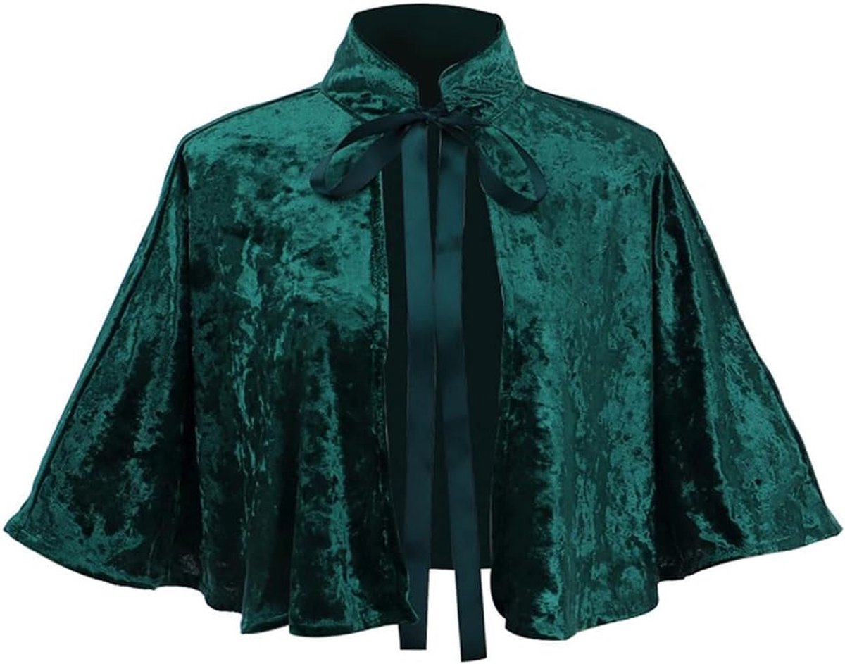sjaal fluweel korte cape vintage Victoriaanse sjaal Gothic Lolita middeleeuwse sjaal mantel renaissance fluwelen cape Halloween kostuum
