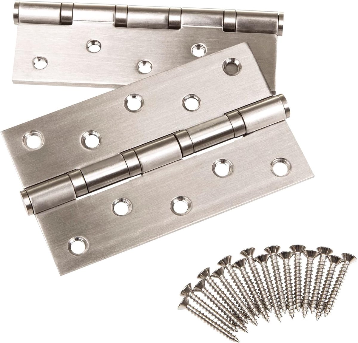Scharnieren 127 x 76 x 2,5 mm schroefscharnier RVS SS304 kogellagers met RVS schroeven draagvermogen 75 kg