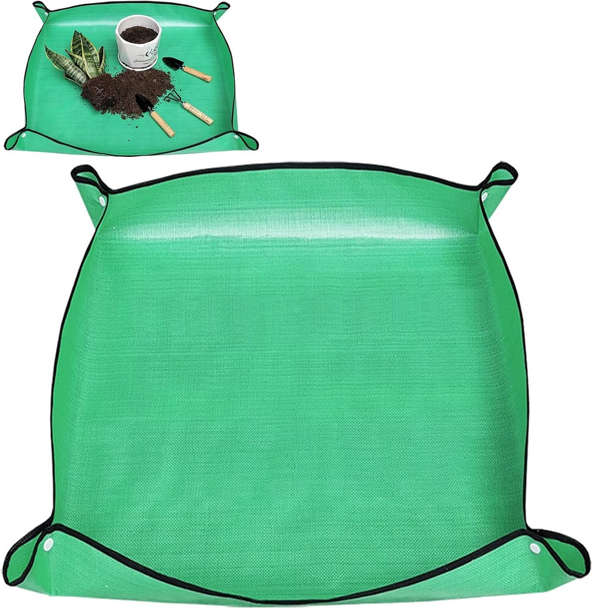 75 x 75 cm groene tuinmat planten verpotten mat waterdicht opvouwbaar | Plantenmat, waterdichte plantenomvangmat, verstelbare tuinwerkmat, voor verpotten, tuinieren, accessoires
