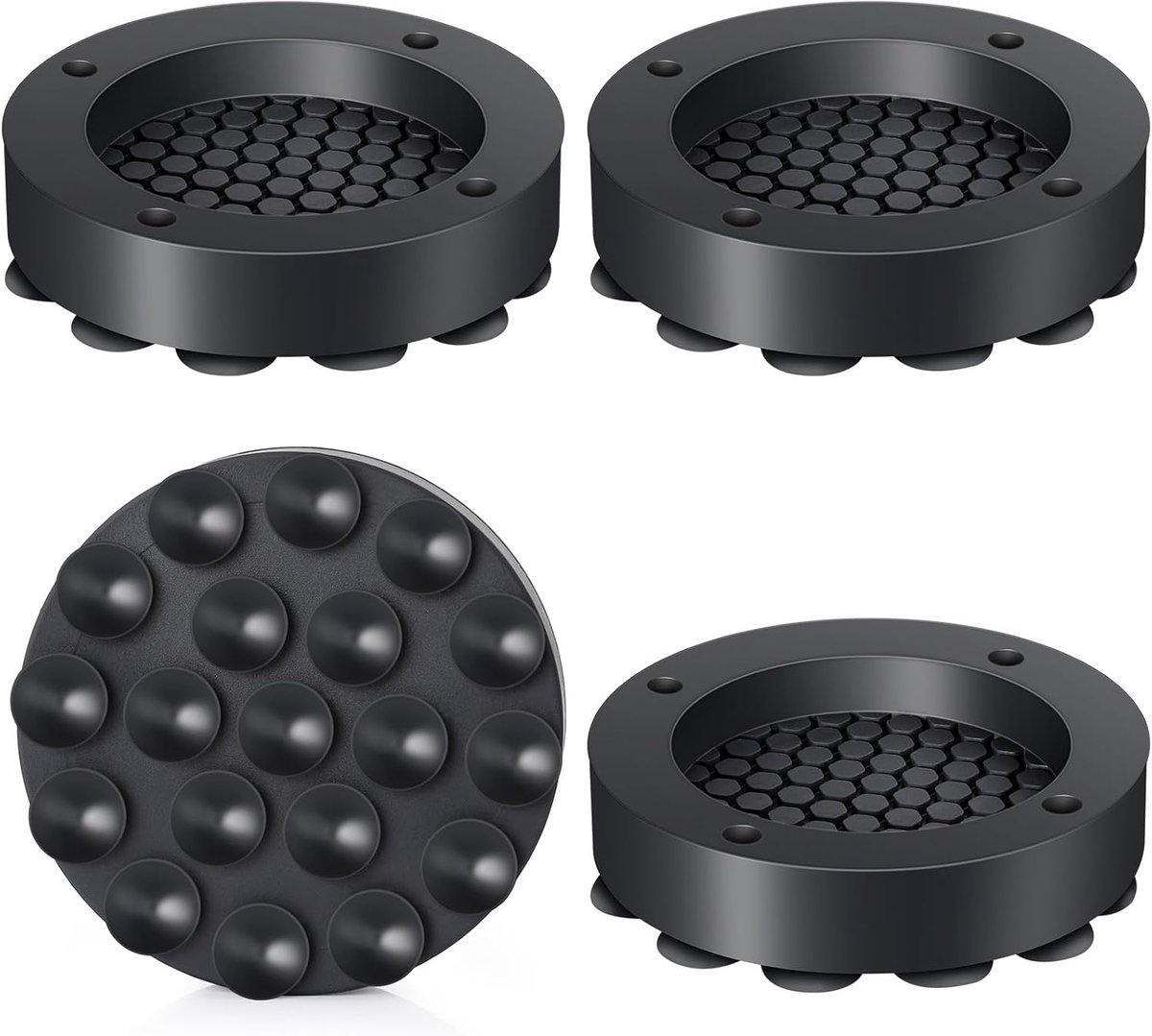 4 stuks anti-vibratievoeten voor wasmachine, antislip universele rubberen voetjes voor wasmachines, voor wasmachine en andere huishoudelijke apparaten, schokdempers ter vermindering van lawaai