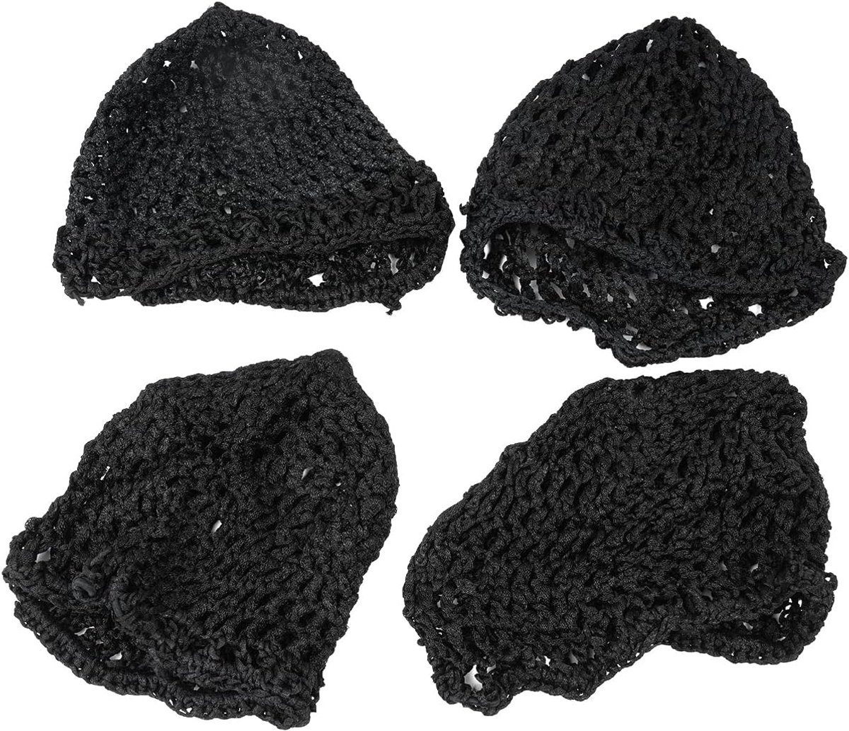 4 STKS Haarnetten Cap Slapen Haarnetje Snoods Zwart Mesh Wrapping Haak Wave Kok Hoeden Bun Lift Strap Weven Naaien