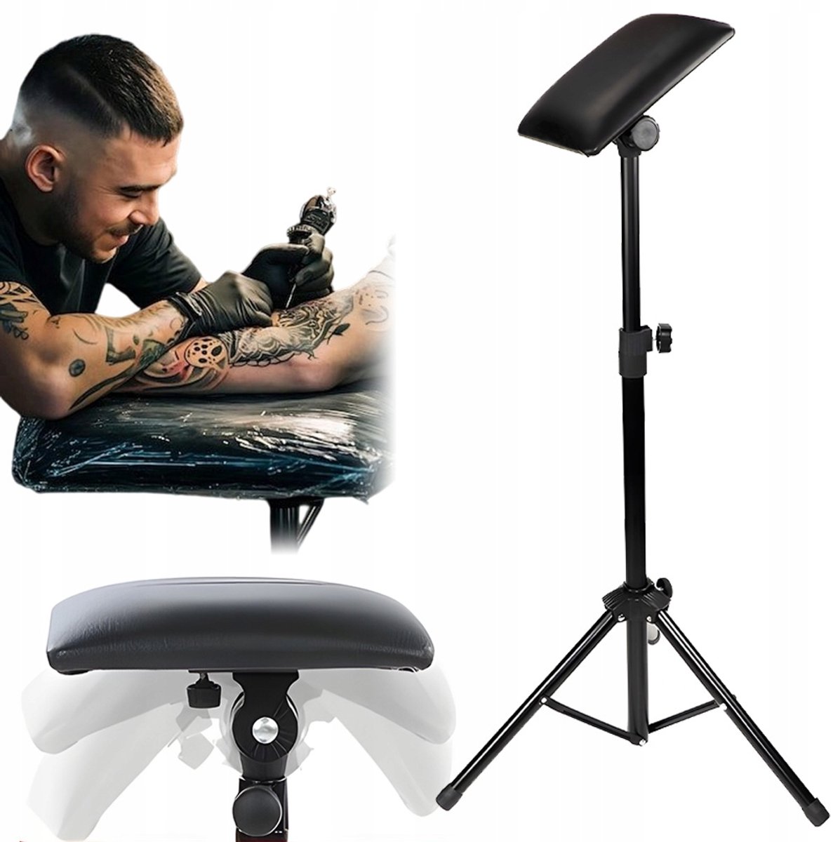 Tattoo Armsteun - Tattoo Steun - Tatoeage Armsteun - Verstelbare 65-115 cm - schuim - statief - Voor Tatoeage Bodypainting en Nail Art - Draagbaar