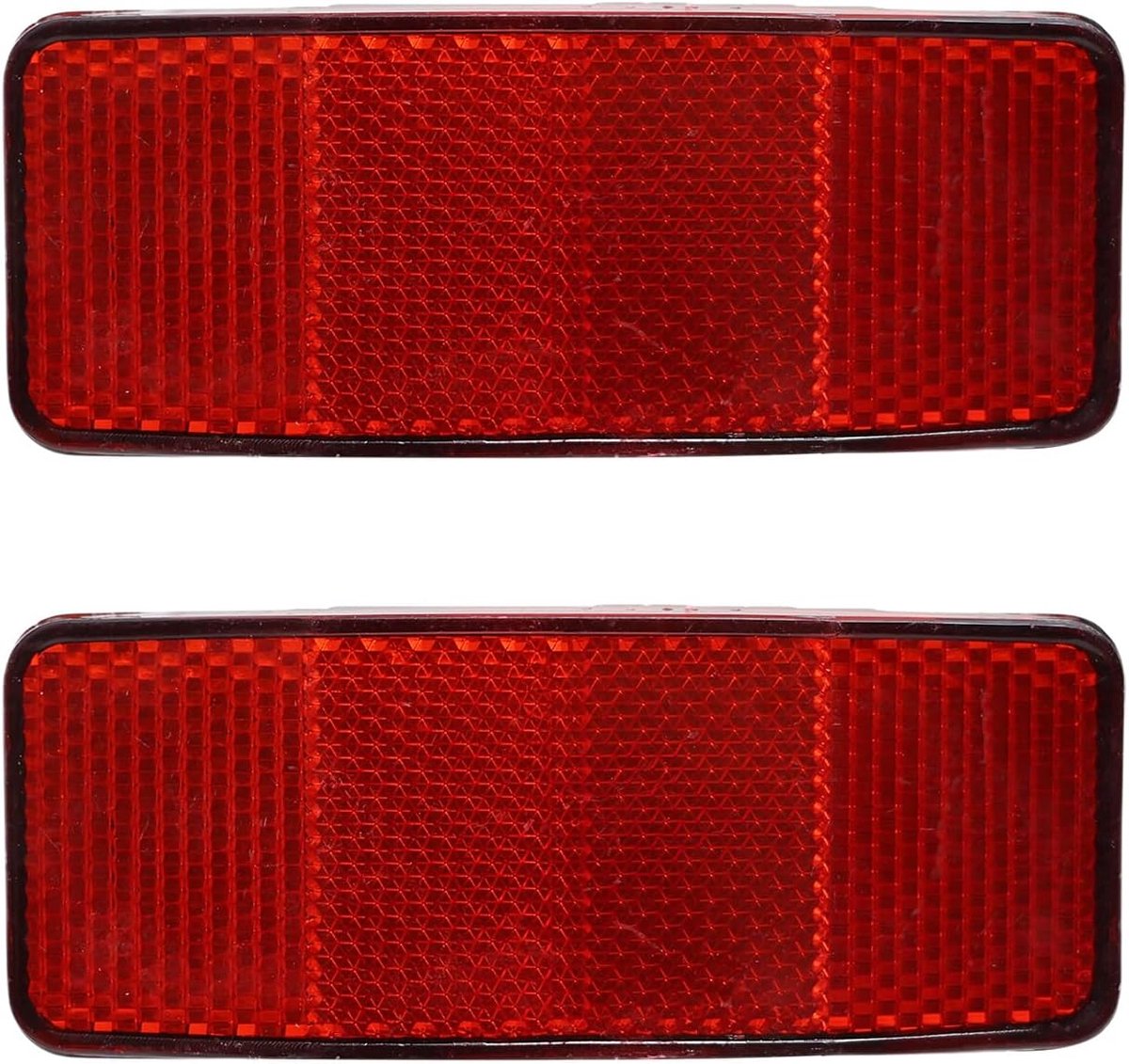 Reflectoren met schroefbevestiging, 2 stuks, 96,4 x 52,1 mm, reflector voor aanhangers, tractoren, fietsen, kattenoogreflectoren, rood