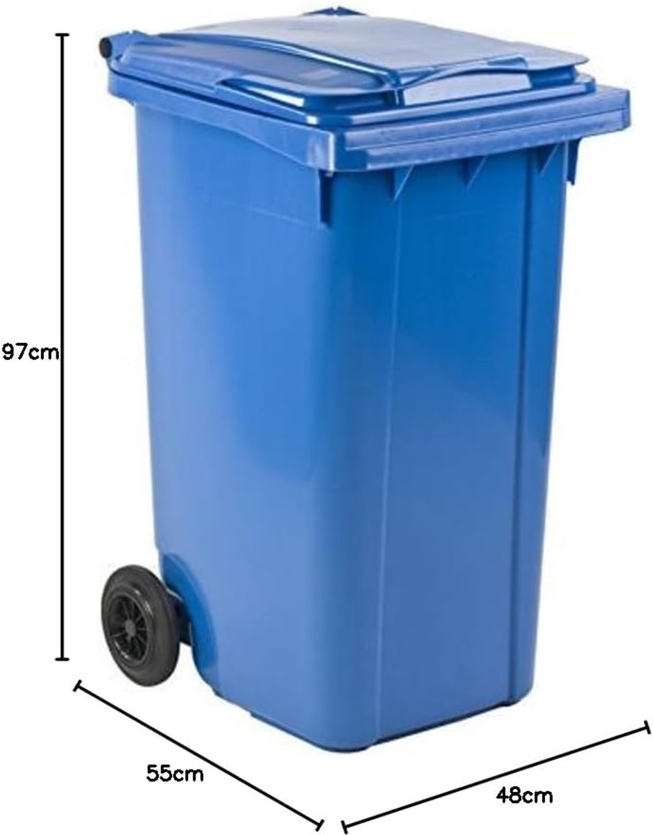 Kliko Afval Rolcontainer Mini container - 120 liter - Blauw