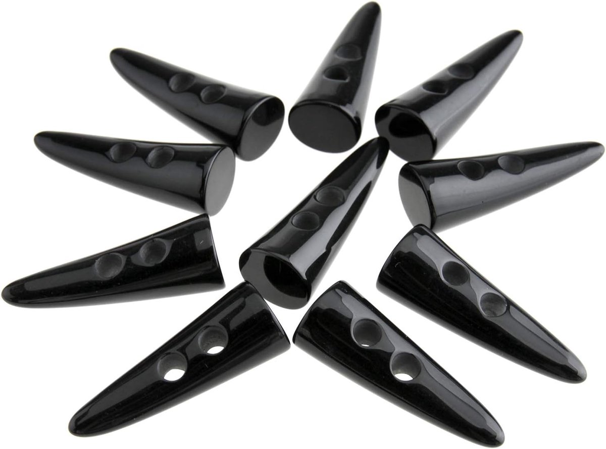 10 stks hars Toggle Knoppen 2 Gaten Naaien Knop Set Zwart Voor Kleding Coat Decoratie Ambacht