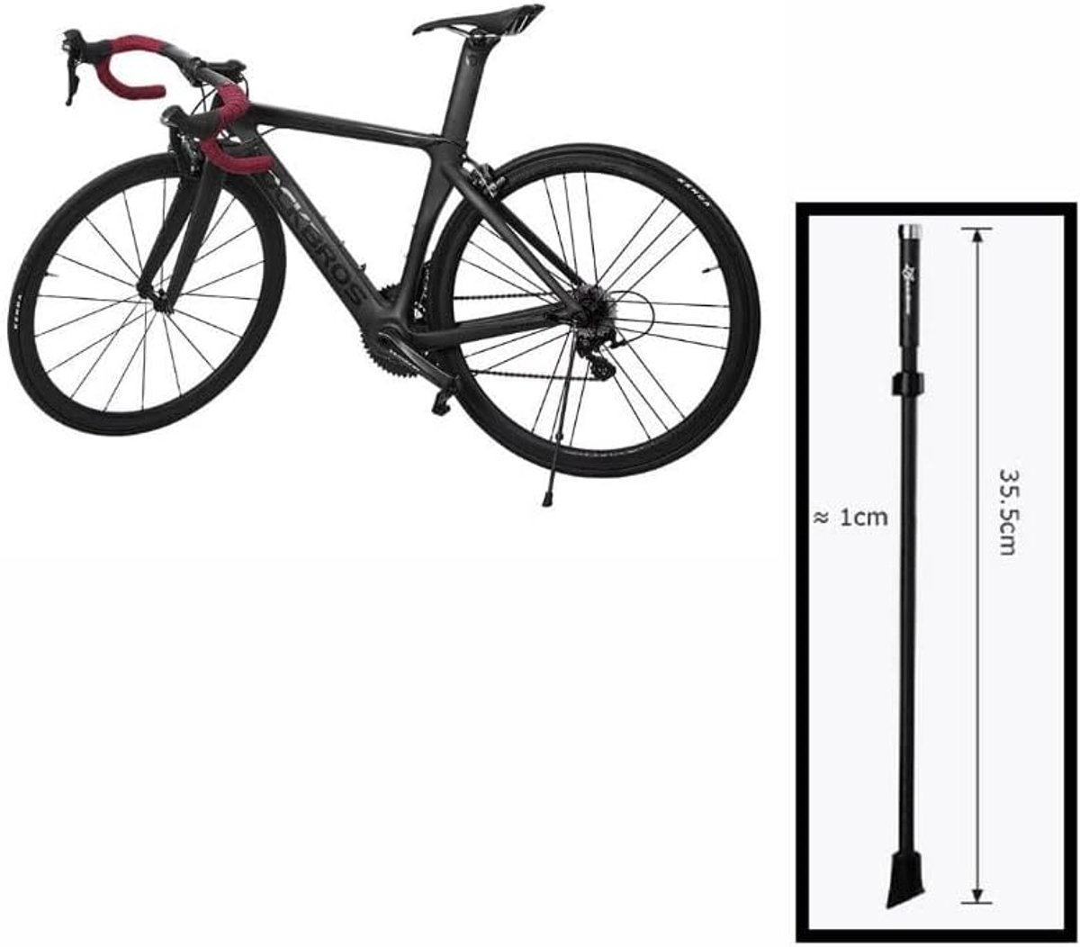 Fietsstandaard Mountainbike / Mtb fiets standaard 24""- 28"" Inch - Fietsstandaard Enkel 35.5 cm - Zijstandaard Fiets Universeel - Quick Release Mountainbike standaard - Eenvoudige montage - Carbon Steel Kickstand - Decopatent