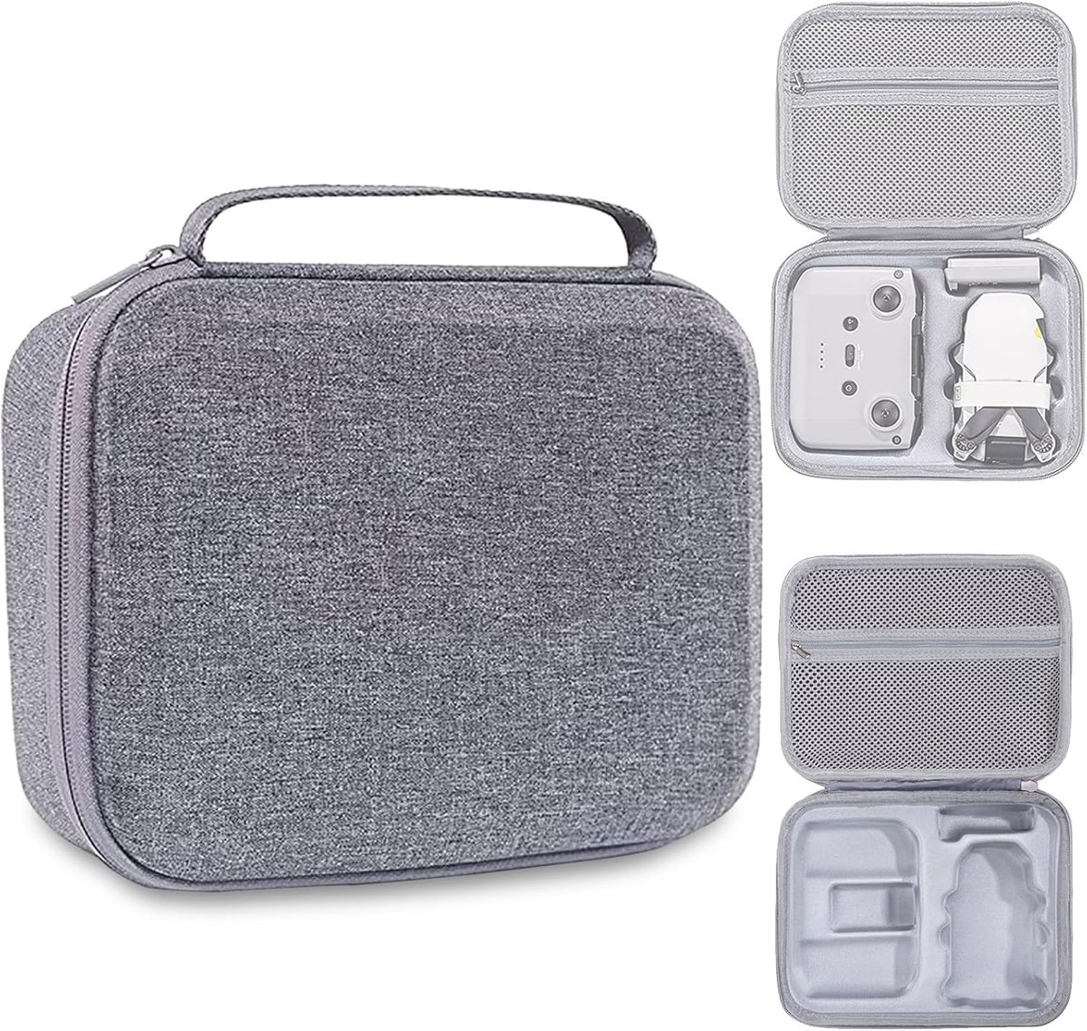 4K Compacte Reistas - Draagbare Opbergtas voor DJI Mini 2 SE Drone en Controller-Accessoires, Grijs, Minimalistisch