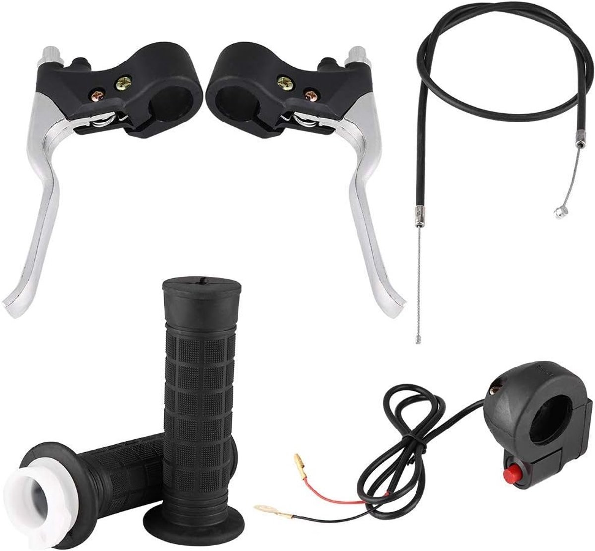 Remhendels Kit Pocket Bike Mini voor 2mm 7/8 inch stuur Handvatten aan/uit schakelaar Remhendels Kit