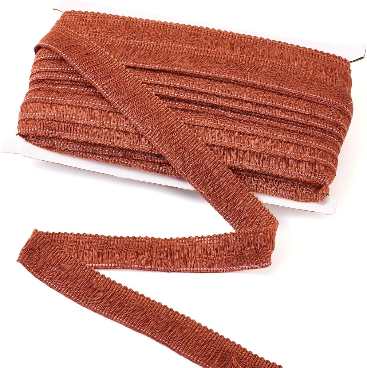 25 meter franje kwastje trim 25 mm polyestervezel franje trim kwastje lint voor naaien, quilten, DIY-ambachten, huisdecoratie, Mokka