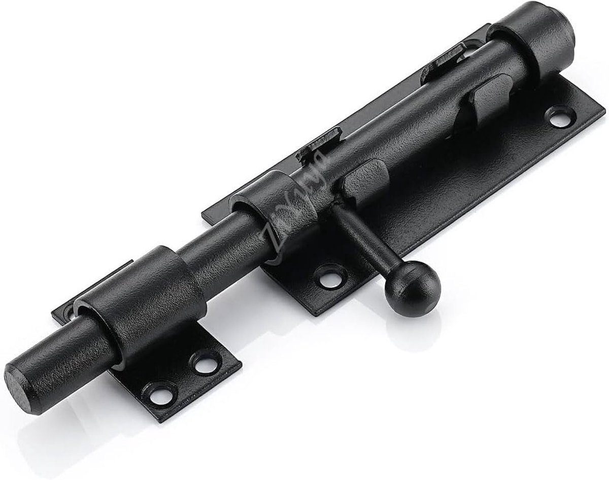 304 roestvrij stalen schuifpoort grendel bout deurslot met hangslot gat, zware veiligheid vat poort bout grendel dubbelzijdige poort hardware, 12 mm dia. zwart (160 mm)