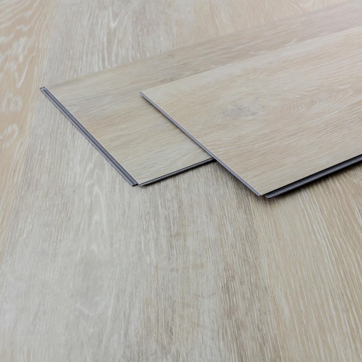 Deluxe PVC vloeren, Click Vinyl planken, vinyl vloeren, 122cm x 18cm x 4,2mm, dikte 4,2mm, 3,08m²/14 planken, Afterglow Eik, Bruin, houtlook, antislip, waterbestendig, eenvoudige installatie