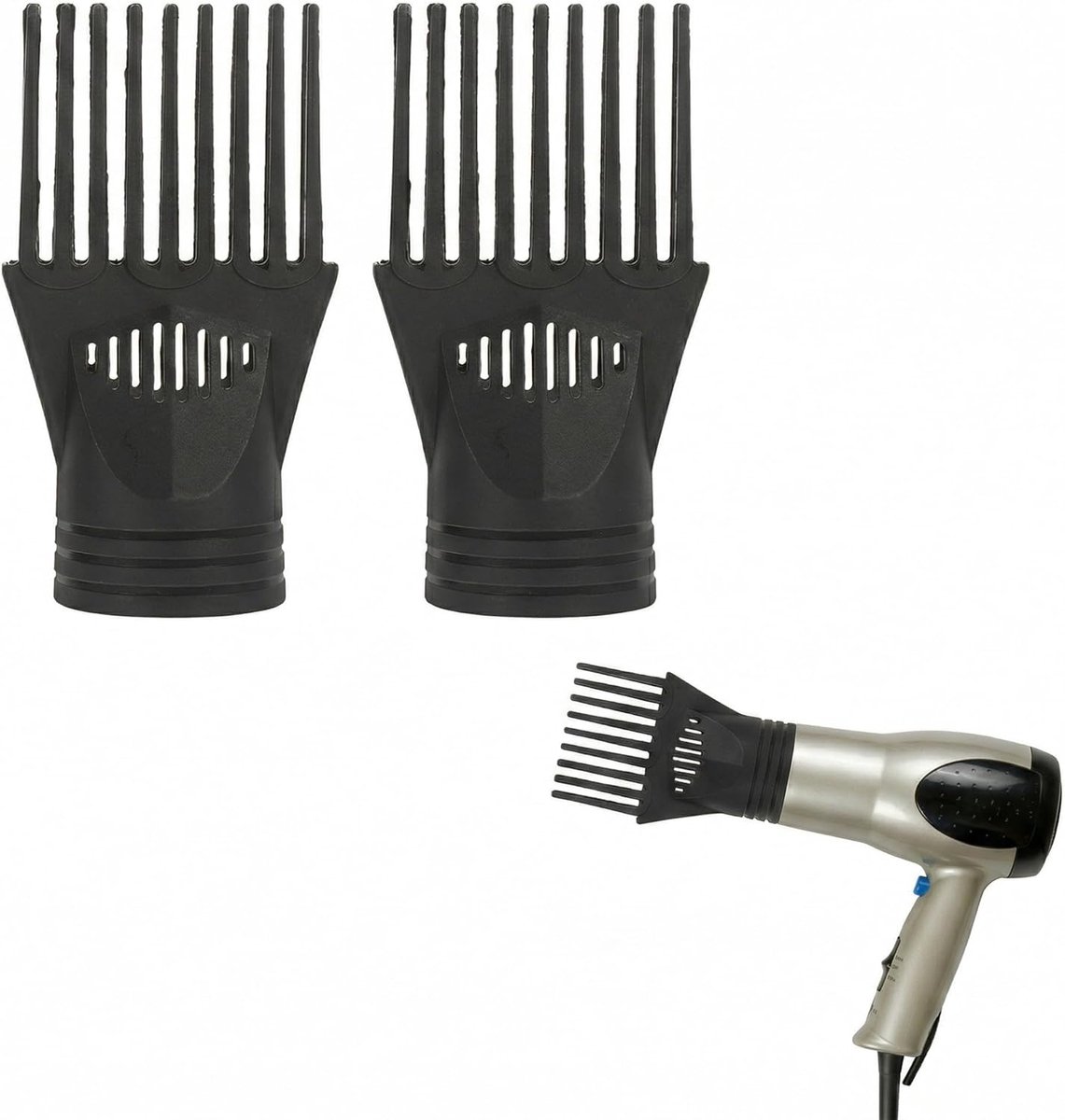 2 Stuks Haardroger Kam Diffuser Accessoires Haardroger Nozzle Haardroger Accessoires Kam Haardroger Kam Zwarte Kapkam Kammen