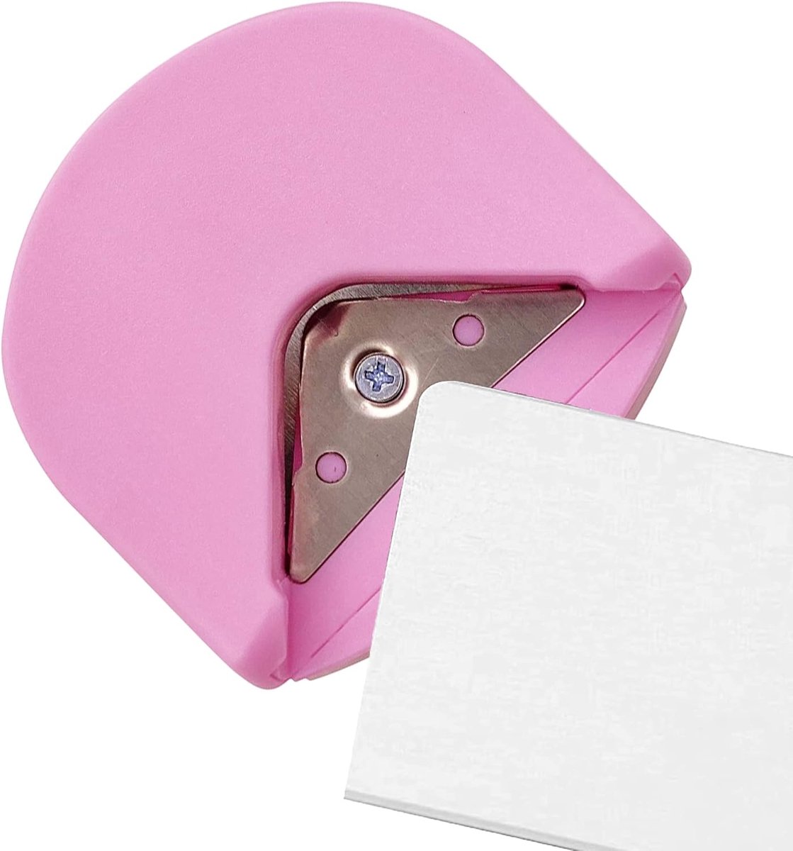 mini-hoekronde set, draagbare hoekstans, hoekstans voor papierhandwerk, hoeksnijder, radiussnijder, hoek, papierpons, scrapbooking, gereedschap voor fotokaarten (roze)