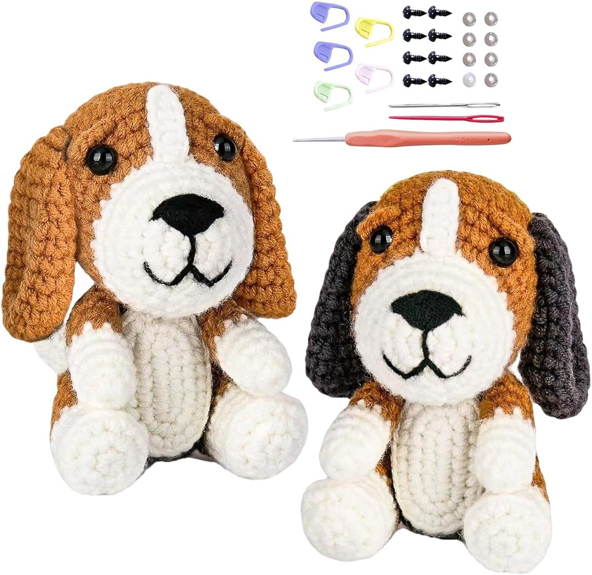 breipakket voor beginners - Brei-haakpakket | Leuke gehaakte dierenset voor kinderen, draagbare doe-het-zelf-breiset voor kinderen en beginners