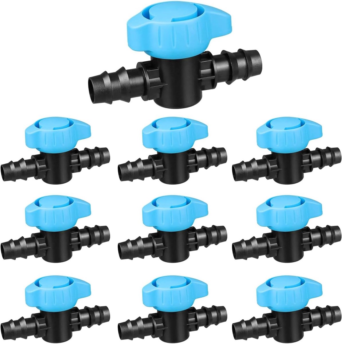 10 stks in-Line prikkeldraad kogelkraan 16mm slang (.570 tot .620 ID) Barb Shut-Off Koppelingsklep