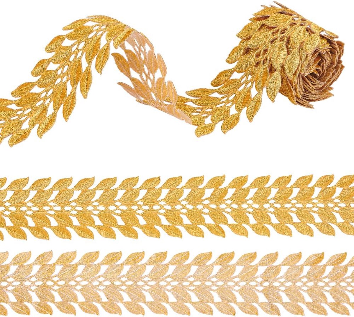 2 m ijzer op metalen kanten rand (60 mm) brede gouden bladvorm borduurlinten uitgehold goud metallic kanten lint voor naaien holle gouden metallic rand voor kleding decoratie