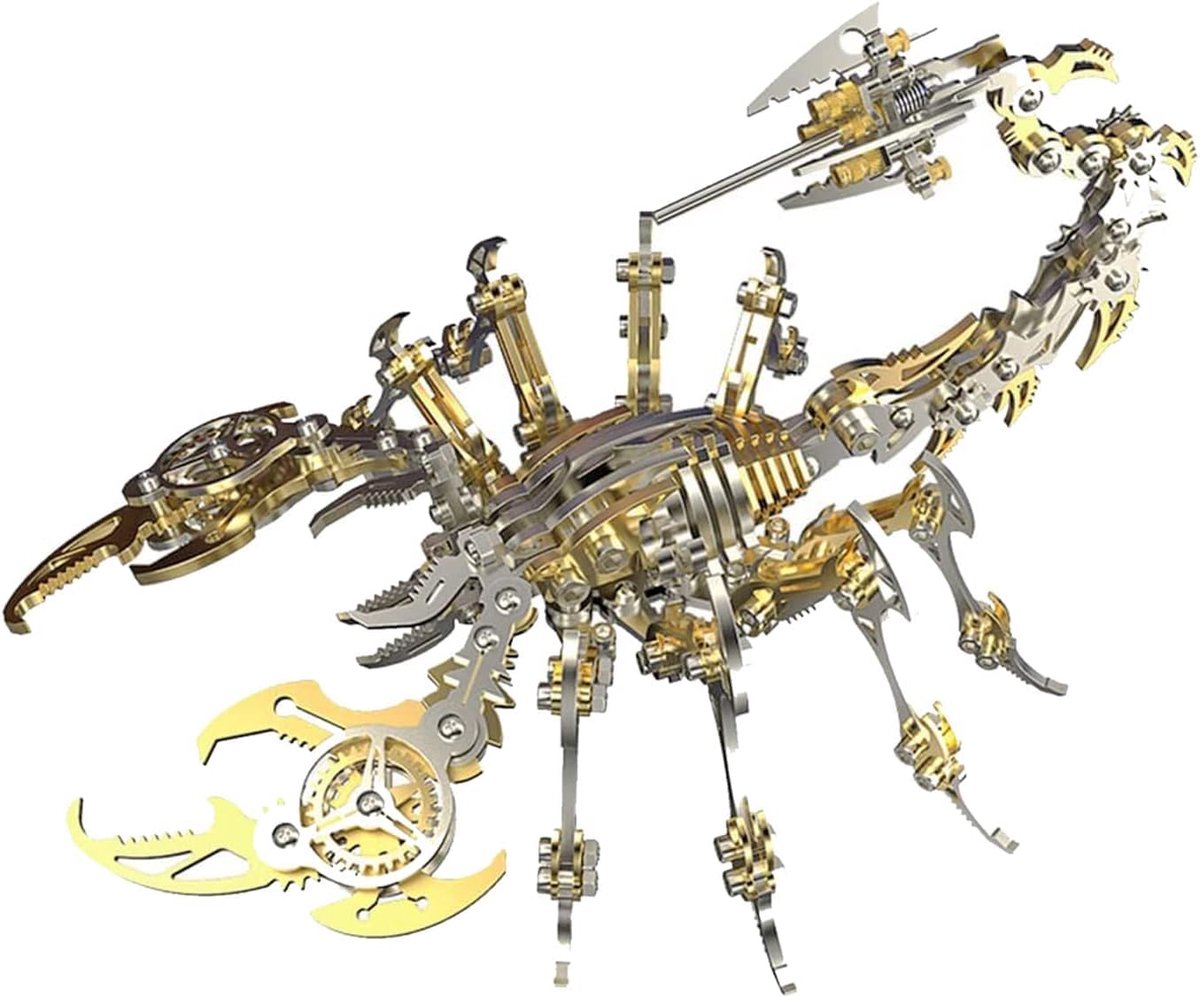 3D metalen puzzels voor volwassenen schorpioen metalen modelkits, doe-het-zelf bouwspeelgoed 3D metalen schorpioen model met gereedschap, roestvrij staal desktop