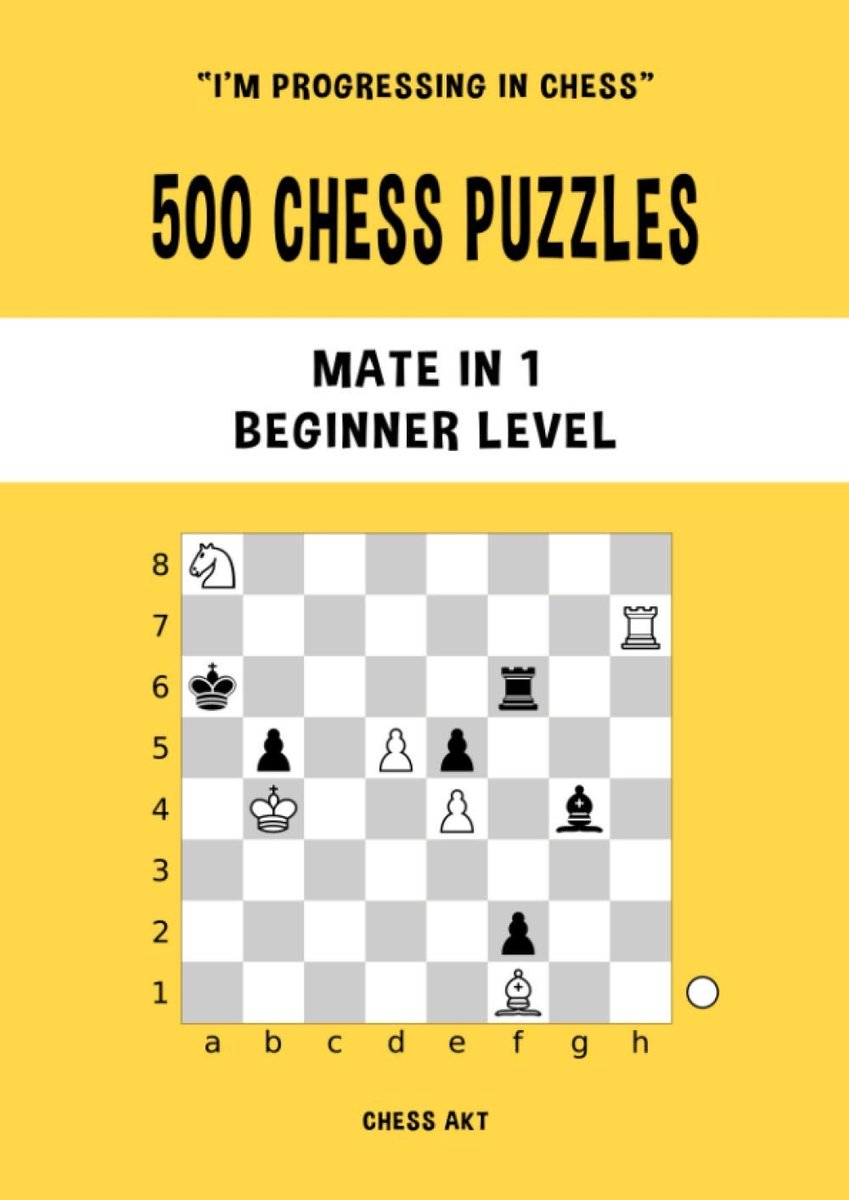 500 Chess Puzzles, Mate in 1, Beginner Level: Solve chess problems and improve your tactical chess skills - ShopVlot