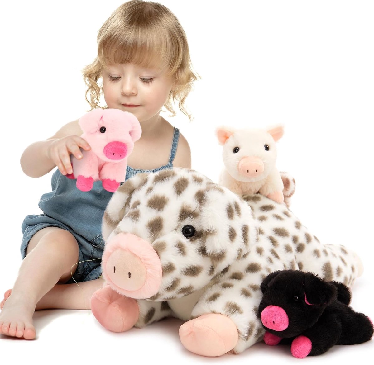 Groot varkensknuffeldier, XXL met varkentje in de buik, schattige biggen, reuzenvarken, pluche dier, knuffeldier, Pigteddy verjaardag, Kerstmis, cadeau voor kinderen