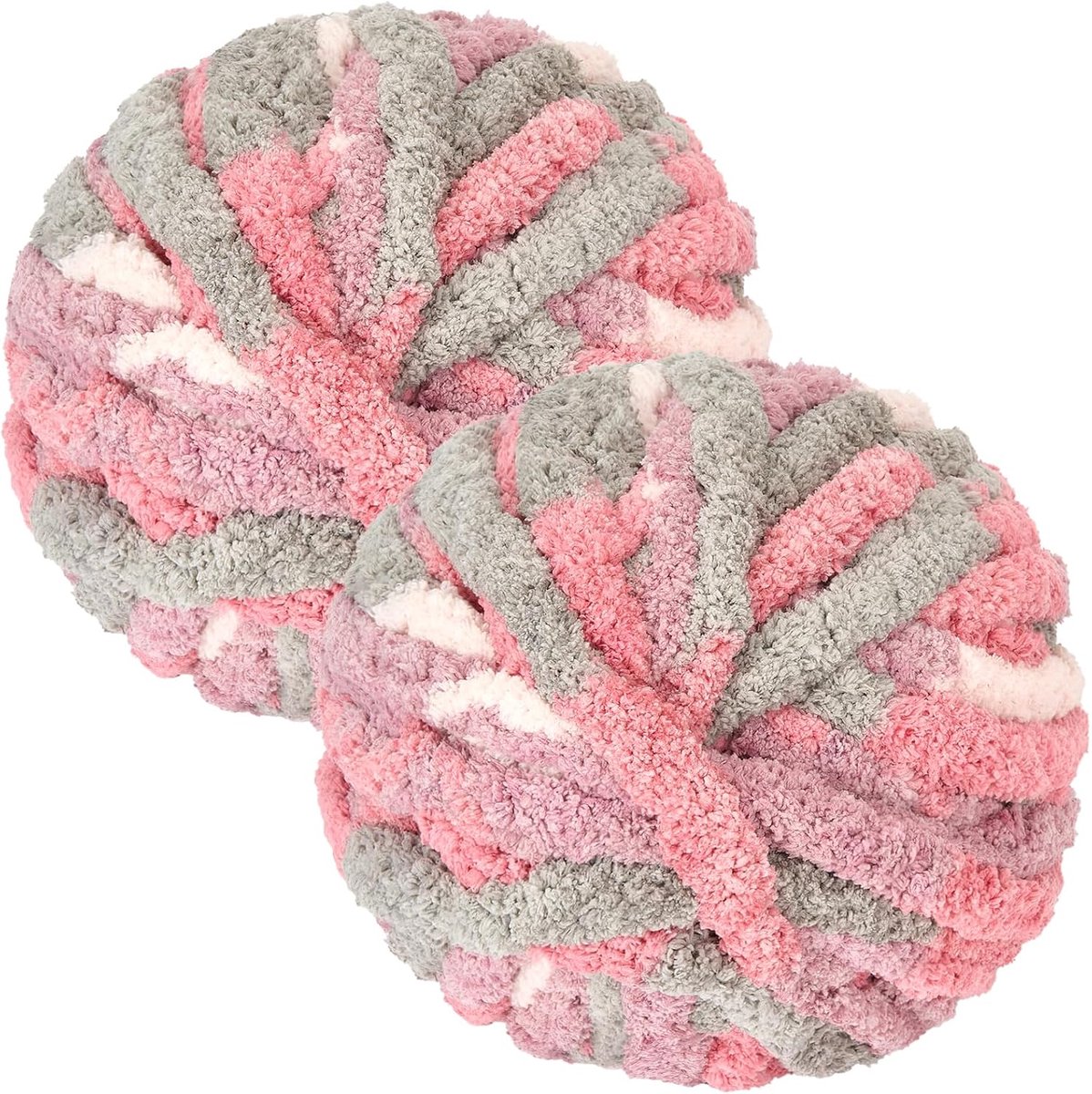 wol voor handbreien en haken, Chunky Yarn chenille wol, 500 g, XXL, handbreigaren voor dekens, tassen en huisdierbedden, zacht, pluizig en milieuvriendelijk, 20 mm dik