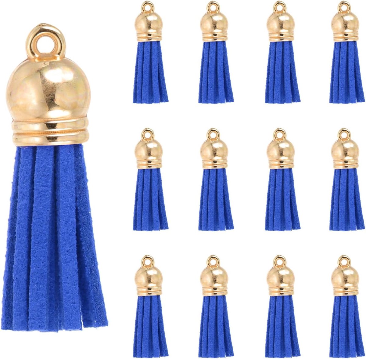 Kwastjes, 30 stuks kunstleer suède kwastje sleutelhanger charme bulk met gouden dop voor doe-het-zelf ambachtelijke decor handtassen armbanden sieraden maken sleutelhanger