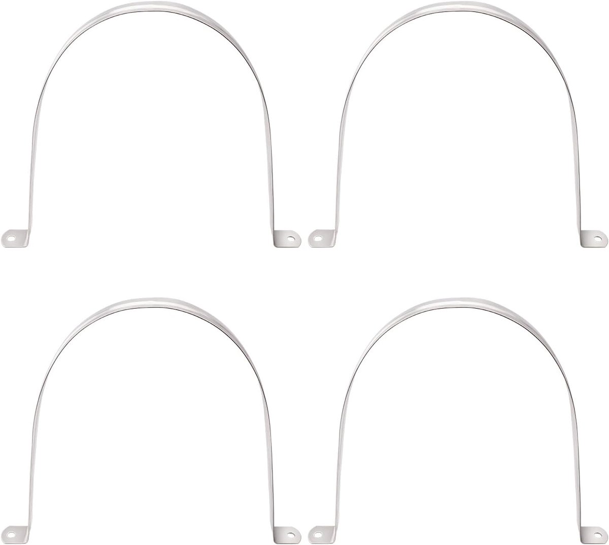 4 Stuks Ø 170mm U-Vormige Pijpklem, Stijve Pijpklem van Roestvrij Staal 304, 2-Gats Leidingklemmen, Zadel Slangklemmen, voor Buizen en Kabels