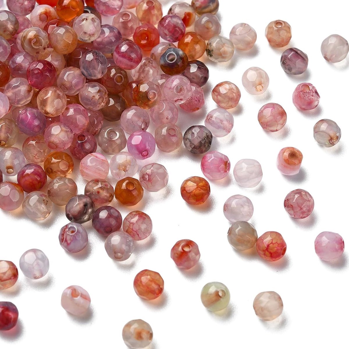 Kralen 4 mm gefacetteerde ronde kralen edelsteen losse kralen voor sieraden maken doe-het-zelf armband ambachten