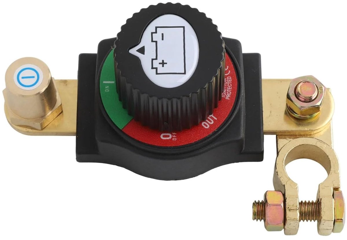 Hoofdschakelaar voor de accu, auto-accu-isolatieschakelaar, 12V-48V 300A stroomonderbreker waterdicht voor auto, motor, marine, caravan, woonwagen, jacht, boot, reizen (geschikt voor minpool)
