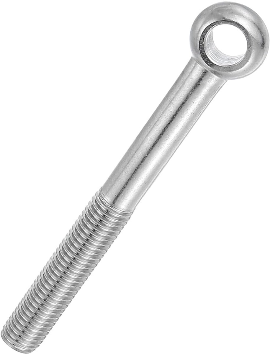 M14 x 130 mm schouder zwenk lasthaak bout 304 roestvrij staal metrische halve schroefdraad visoog sleufgat schroef rigging bout metalen bevestigingsschroeven zilverkleurig