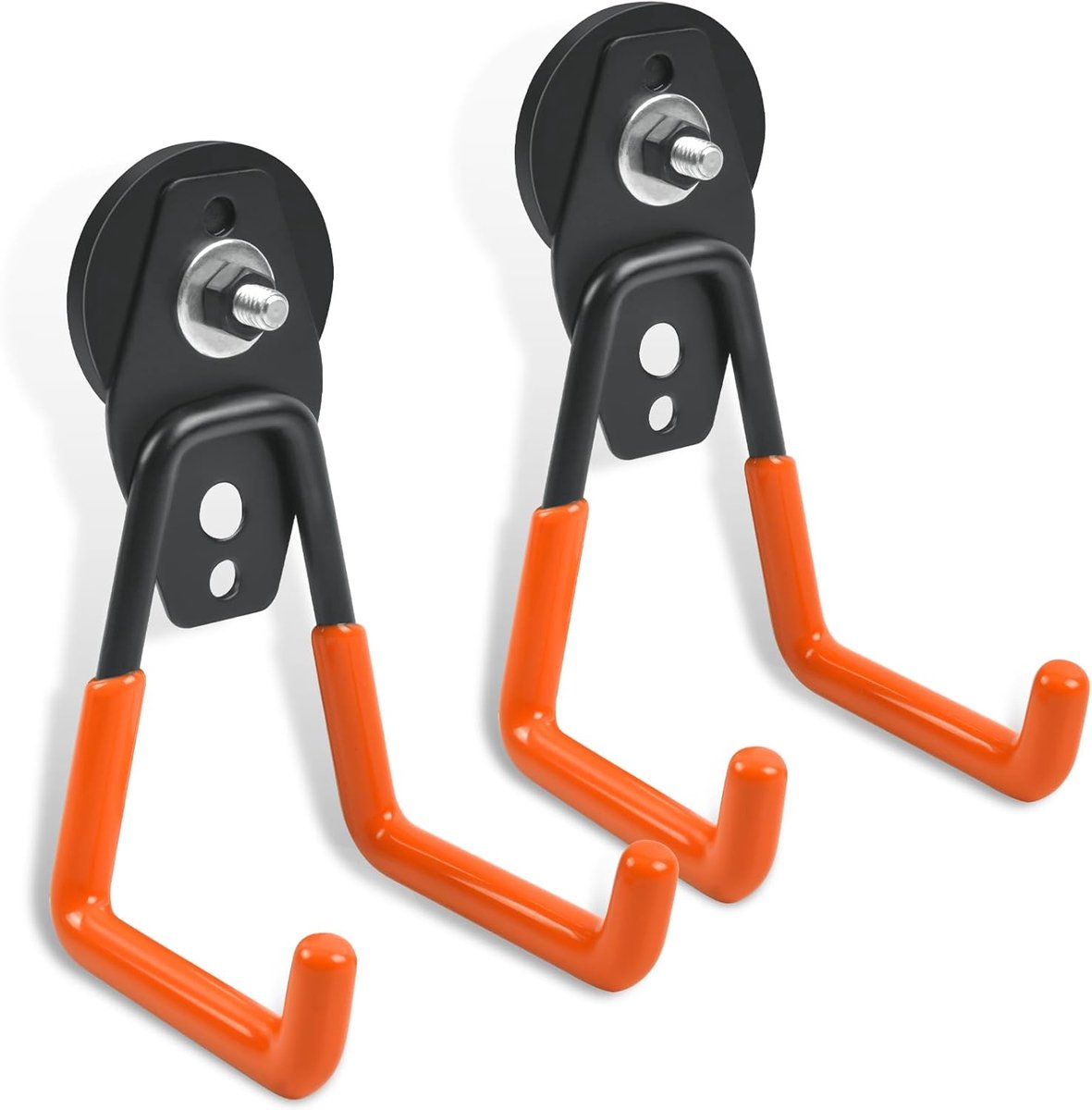 Magnetische haken, extra sterk, 43 mm sterke magneten met haken, magnetische haken voor keuken, garage, koelkast, gordijnen, klaslokaal, barbecue, gereedschap (oranje, 2 stuks)