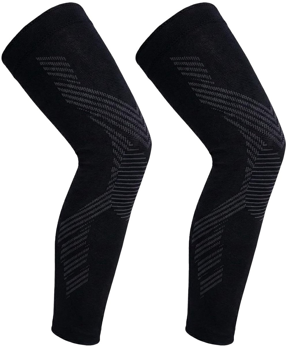 1 Paar Knie- en Beenmouwen, Kniebrace voor Vrouwen/Mannen Elastisch en Ademend Compressie Kniebandage Sport, antislip Kniesteun voor Kniepijn Hardlopen Voetbal sport Meniscusscheuren ACL
