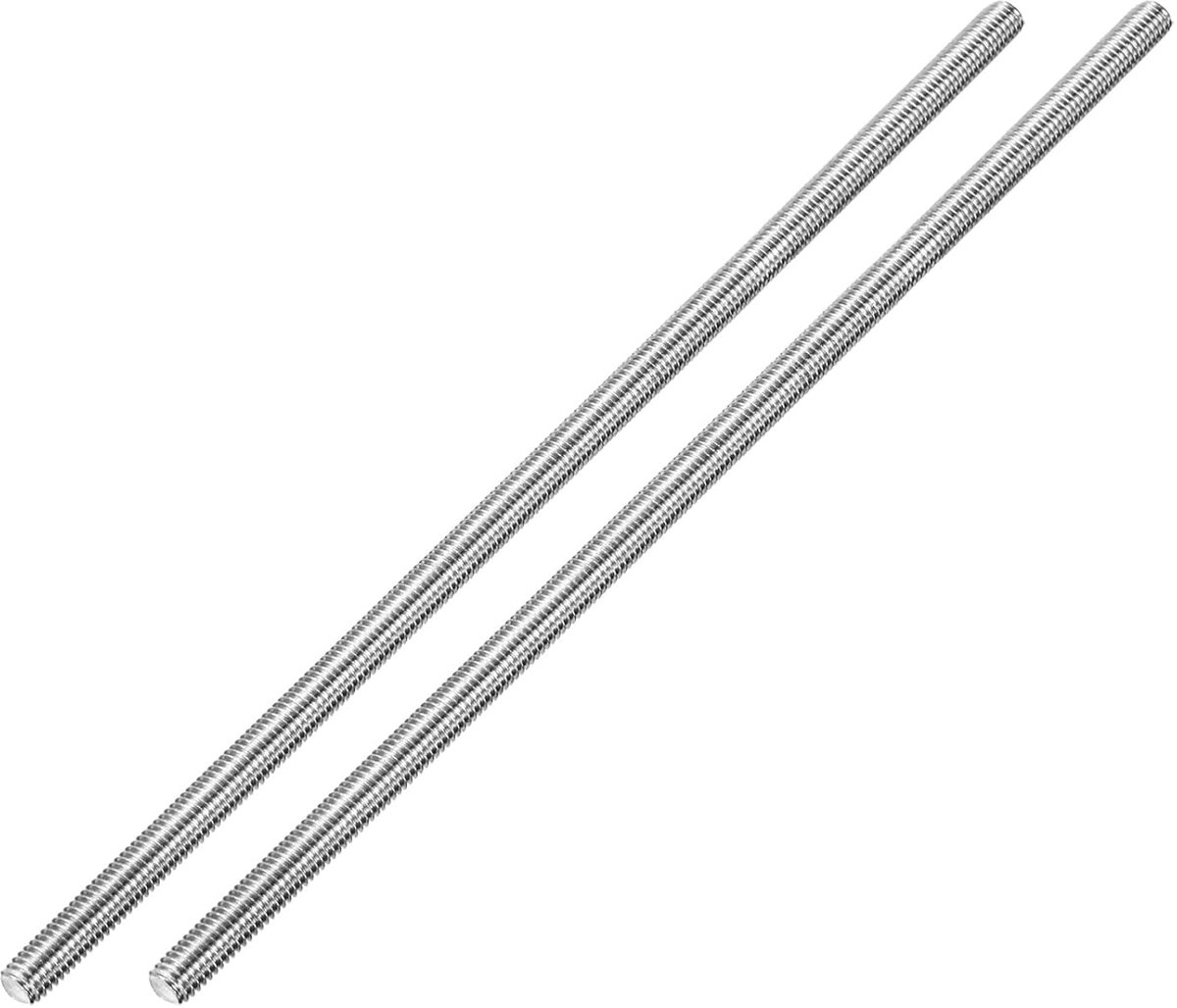 2 stuks Gewindestange M8x250mm draadstang roestvrij staal 304 volledige schroefdraad buitenschroefdraad gewindebolzen voor machinemodel schroefverbindingen
