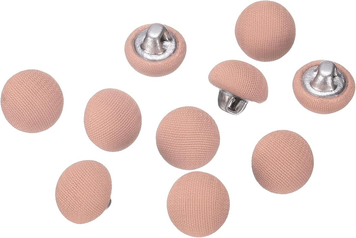 Knopenset, 10 mm, metalen schacht, ronde ogen, stoffen knopen, knutselknopen, vervangingsknoppen voor doe-het-zelf voor naaien, kleding, pakken, mantels, blouses