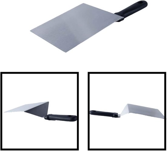 bakplaat spatel, brede hamburger spatel, zware hamburger turner voor grillen, barbecue, platte bovenkant grill — afbeelding 3