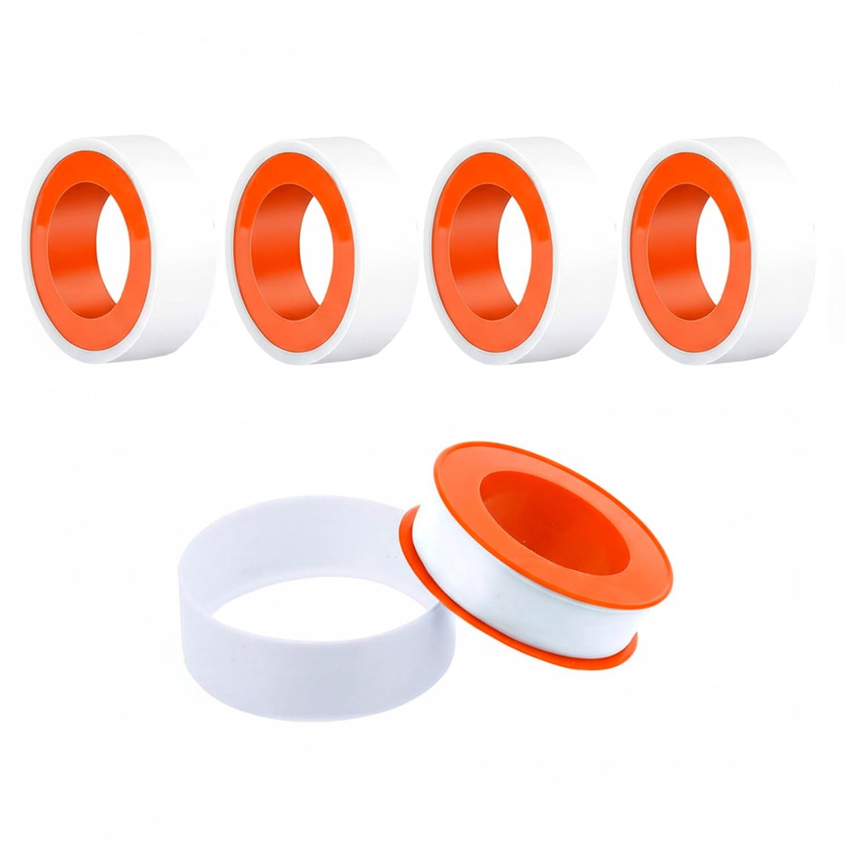 Professionele teflon tape (PTFE), 5 stuks, rol met 12 m x 12 mm x 0,1 mm, lekvrije afdichting voor leiding-, gas- en luchtschroefdraad