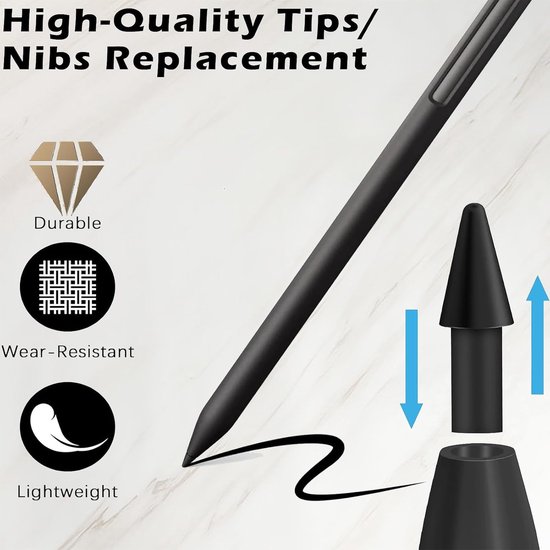 6 reservepunten compatibel met Remarkable Paper Pro pennen en reservepunten, compatibel met Remarkable Marker Plus-zwart — afbeelding 4