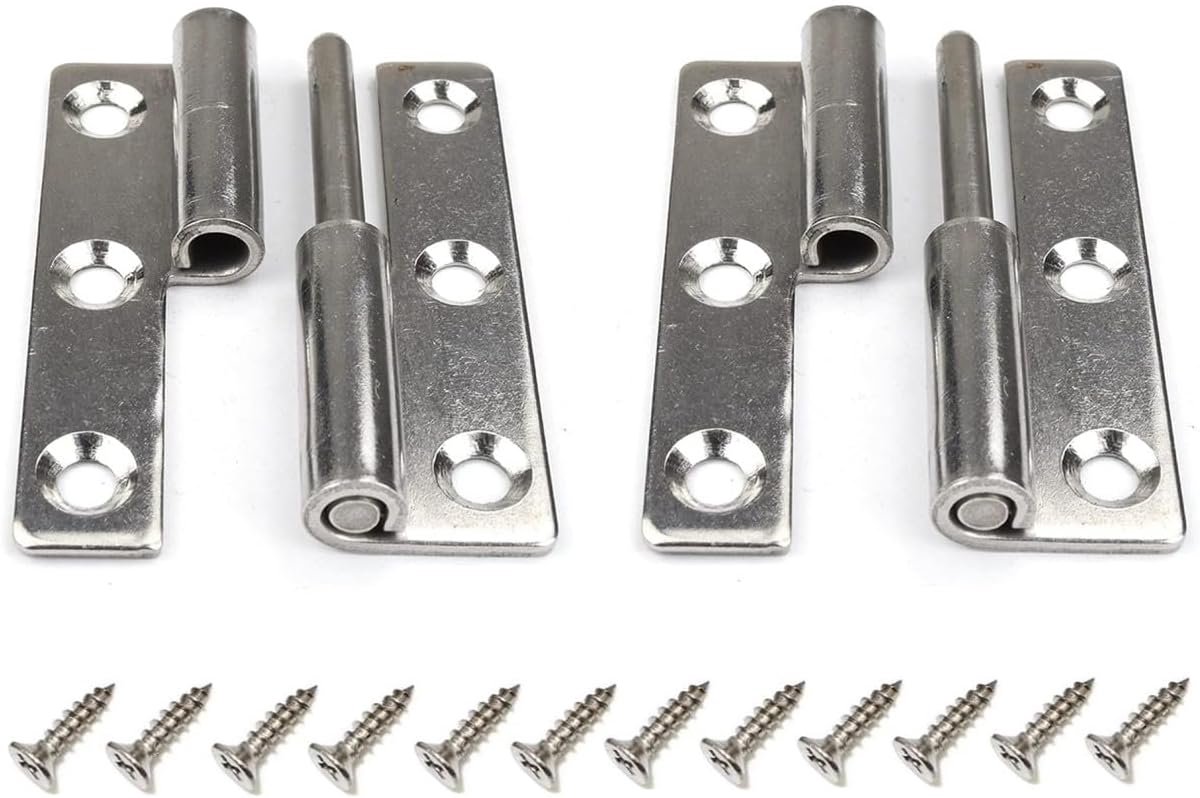 Off Deur Scharnieren, Heavy Duty Venster Afneembare Scharnier 304 Rvs voor Interne Externe Deuren (4inch-2pcs, Rechtshandig)