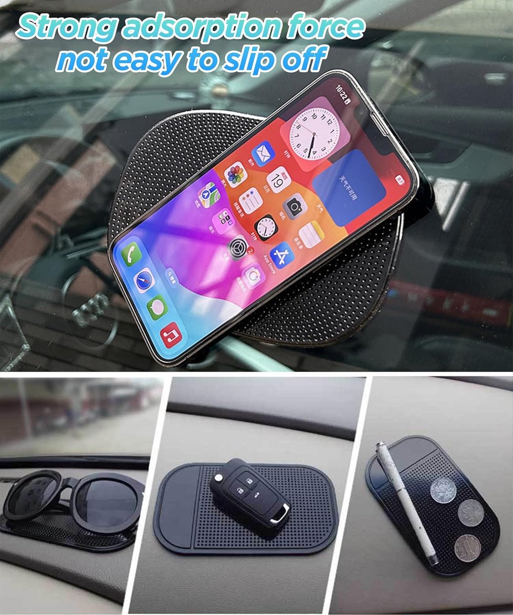 Antislipmat voor auto, herbruikbare siliconenmat, auto-accessoires, geschikt voor aromatherapie, mobiele telefoons, sleutels, decoratie, pennen