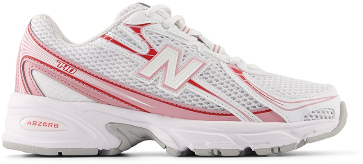 New Balance 740 - GS - White Pink Taffy Team Red - Maat EU 37.5