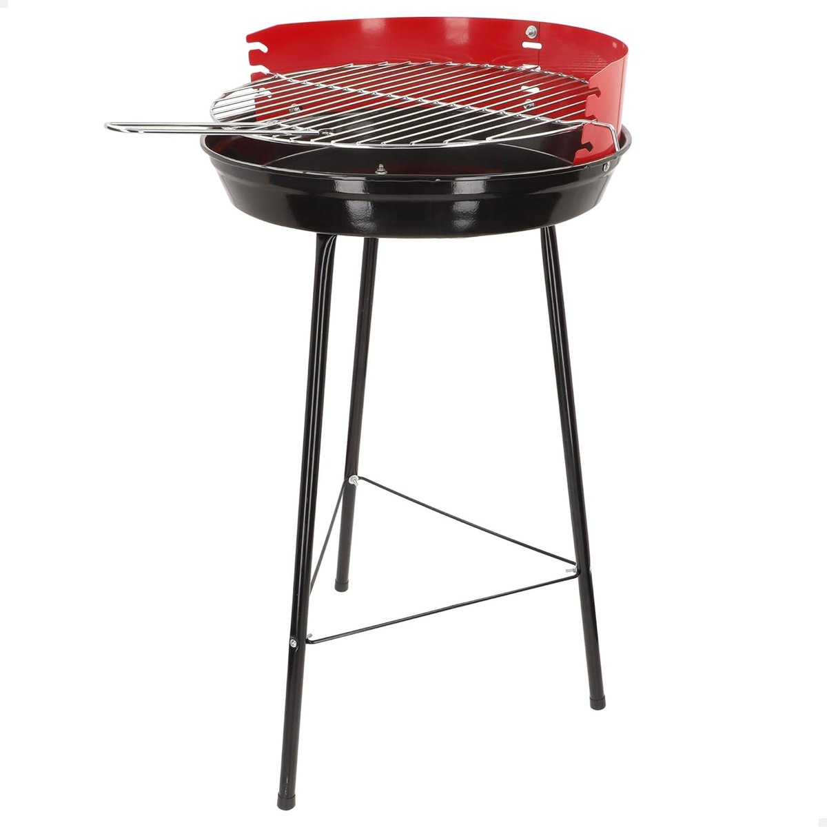 Ronde kolenbarbecue 42 cm - Emaillestaal - Verplaatsbaar met 3 poten - Ideaal voor camping - SnelShoppen