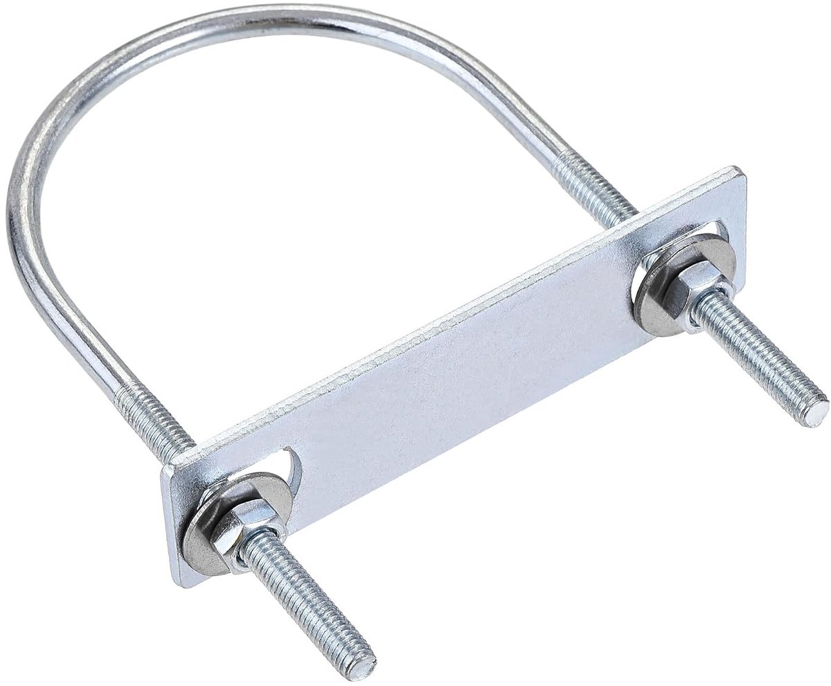 sourcing map Ronde bouten U 2,76 inch (70 mm) binnenbreedte 120 mm lengte staal M6 met moer sluitring 1 set