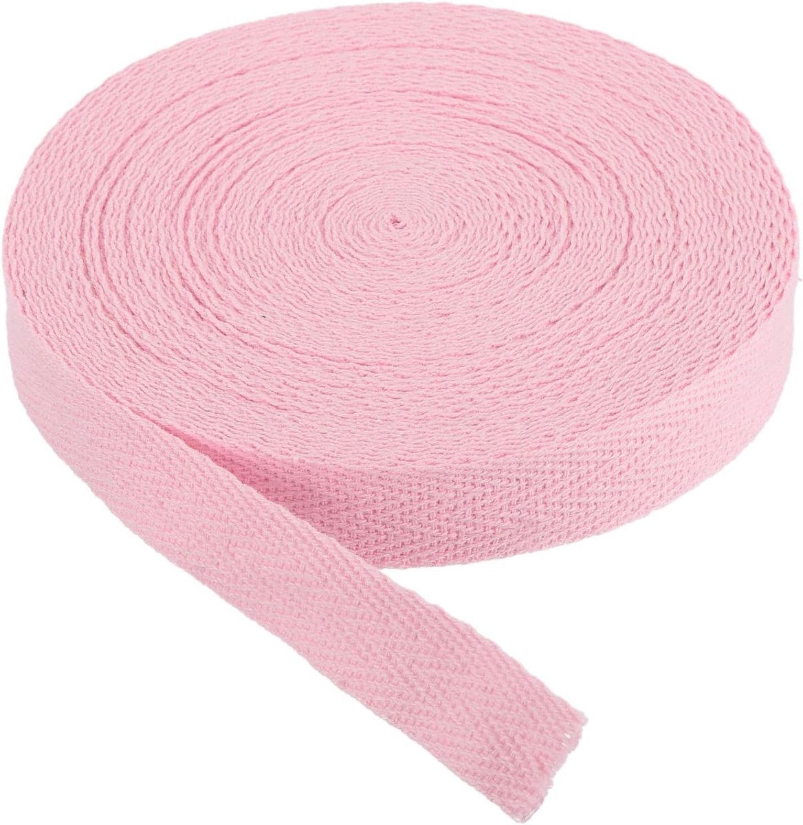 Katoenen keperstof tape 15 mm (5/8 inch) 9 m (10 Yards) katoenen lint biaisband visgraat singels trim voor naaien geschenkverpakking doe-het-zelf licht pastelroze