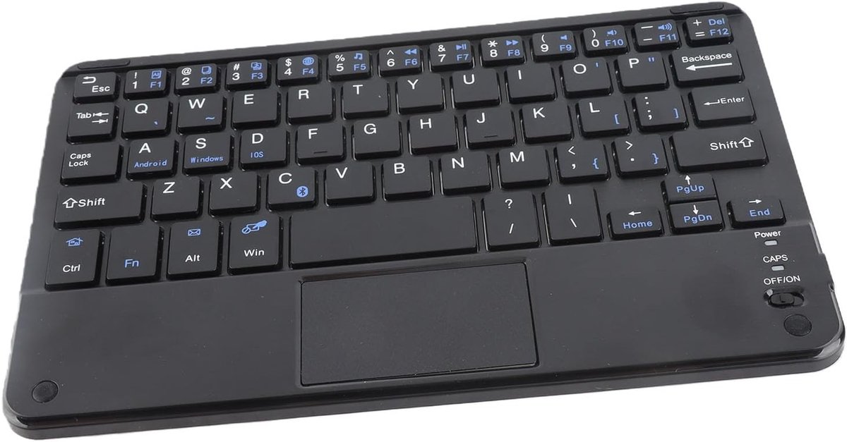 draadloos toetsenbord, klein Bluetooth-toetsenbord met touchpad, 10 m draadloos bereik, 280 mAh batterij, draagbaar mini BT-toetsenbord voor Android