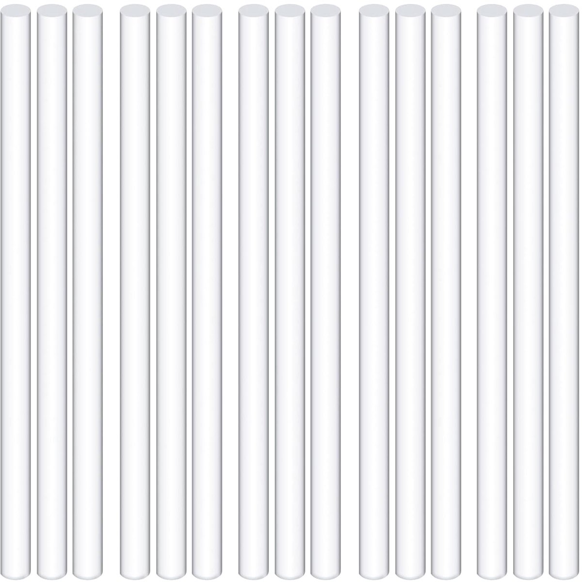 15Pcs Diamete 8Mm Lengte 300Mm Wit Acryl Deuvel Staven Assortiment Kit, Clear Acryl Ronde Solid Bar Diy Model Materiaal Acryl Ronde Stok Voor Model Maken Diy Ambachten
