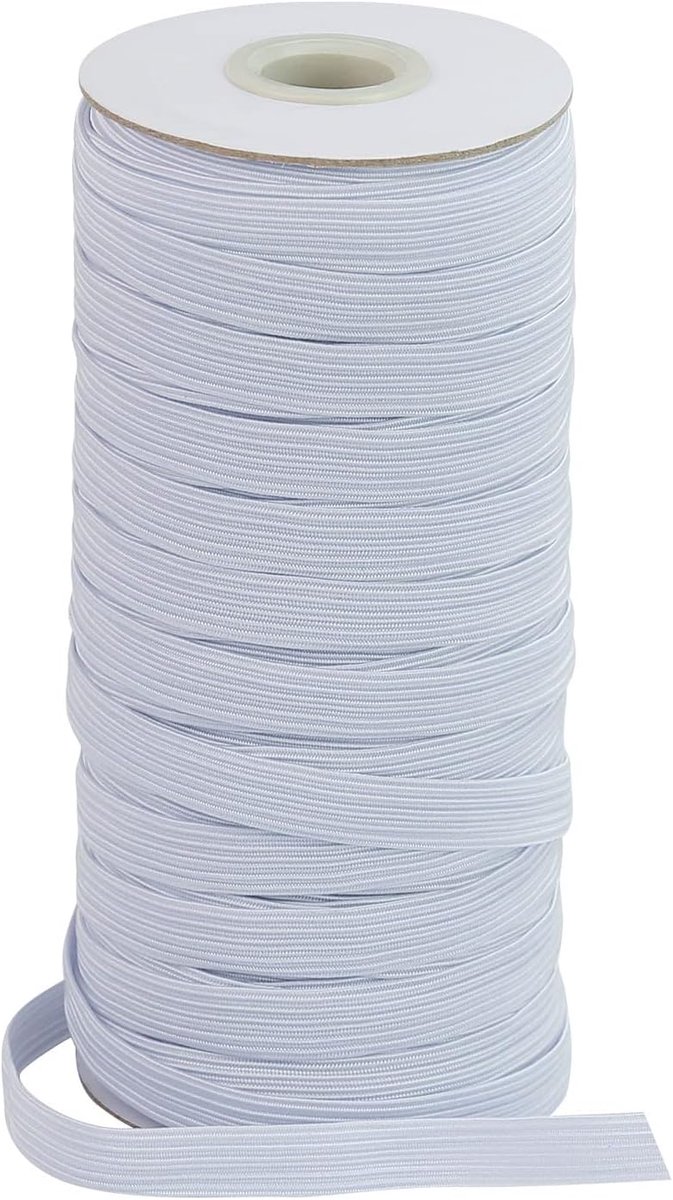 8 mm elastiek, 50 meter elastieken voor broekrubber, naaien en huishouden, doe-het-zelf handwerk, stoffen voor elastische band, niet gemakkelijk vervormbaar, elastisch lint, wit