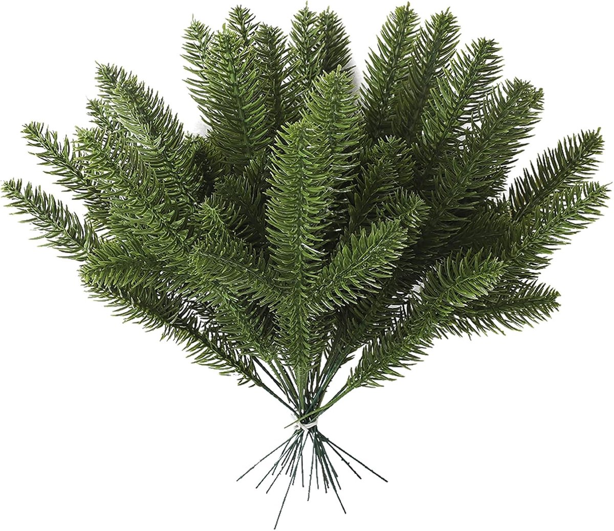 50 stuks kerstdennentakslinger, kunstmatige dennentakken, plastic dennenbladeren, doe-het-zelf accessoires voor slinger, krans, kerstversiering en huistuindecor