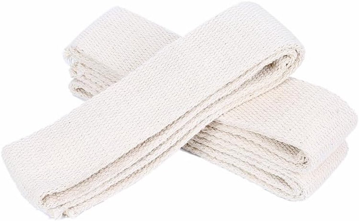 4 rollen katoenen olielampenlont, vervangende olielantaarnlont voor olielampen, snijdbare rollen olielampenlont van 100% puur katoen, wit